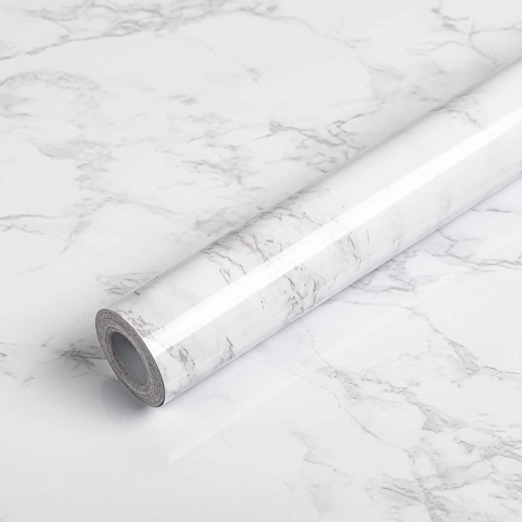 Luxury White Marble Peel and Stick Wallpaper | Gold Veined Self-Adhesive Removable Wallpaper