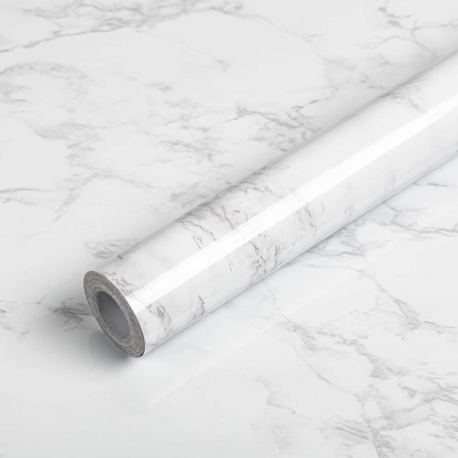 Luxury White Marble Peel and Stick Wallpaper | Gold Veined Self-Adhesive Removable Wallpaper