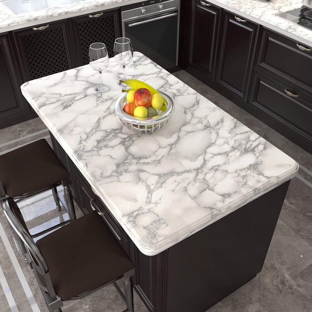 Luxury White Marble Peel and Stick Wallpaper | Gold Veined Self-Adhesive Removable Wallpaper