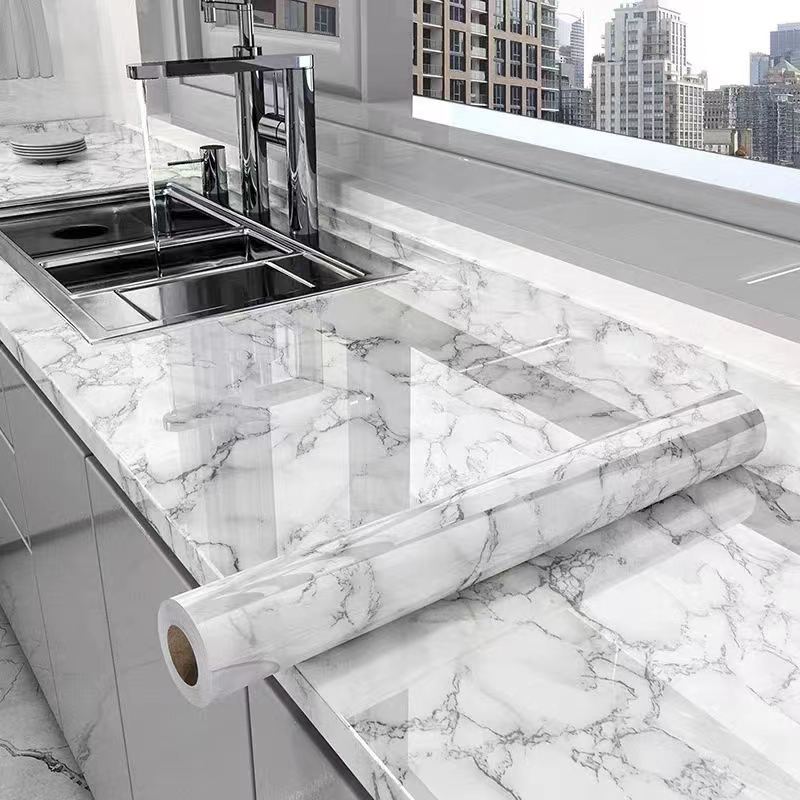 Luxury White Marble Peel and Stick Wallpaper | Gold Veined Self-Adhesive Removable Wallpaper