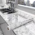 Luxury White Marble Peel and Stick Wallpaper | Gold Veined Self-Adhesive Removable Wallpaper