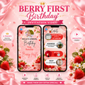 Berry first animated birthday Invitation | Editable 1st Birthday Invitation Vedio | Canva Digital Download